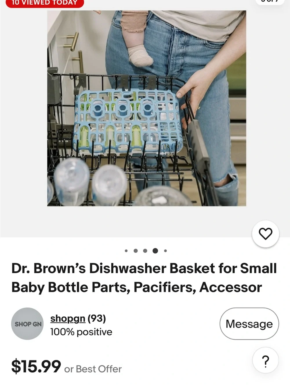 Dr. Brown’s Dishwasher Basket for Small Baby Bottle Parts Green